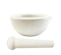 Juego de mini mortero y mortero, pequeño y compacto de 8 cm, herramienta de cocina para moler especias y hierbas con facilidad, hecho de porcelana tradicional