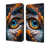 GLANDOTU Funda para Samsung Galaxy A13 4G/5G/A04S funda [tarjetera] [soporte] Flip PU cuero resistente a los golpes funda compatible con Samsung A13 4G/5G, ojos azules