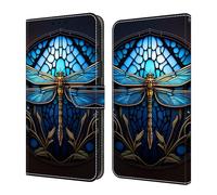 GLANDOTU Funda para Samsung Galaxy A13 4G/5G/A04S funda [tarjetera] [soporte] Flip PU cuero resistente a los golpes funda compatible con Samsung A13 4G/5G, libélula azul