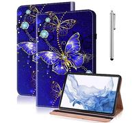 GLANDOTU Funda para Samsung Galaxy Tab A 10,1 SM-T510/T515 2019 Funda Folio Flip Cuero Funda Galaxy Tab A SM-T510 con soporte para bolígrafo Stand Wallet Cover Case Tablet Funda -Diamante Mariposa