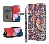GLANDOTU Funda para Xiaomi Redmi 13C /13 C/Poco C65, funda de piel con tapa, funda de piel premium [tarjetero] [función atril] funda para teléfono móvil para Redmi 13 C funda - Mandala