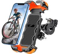 Glangeh Soporte Movil Bicicleta Universal, 360° Rotación Soporte Movil Moto para Manillar, Anti Vibración y Cierre Seguro Soporte Móvil Moto Compatible con iPhone y Otro 4.7-6.8" Móvil