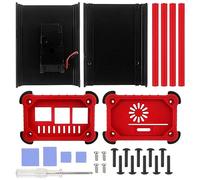 Glanhbnol Carcasa protectora de aluminio/caja/vivienda 4 personas ventilador de refrigeración disipador de calor