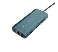 Glanhbnol UC961 - Hub USB C de aleación de aluminio 9 en 1, base de expansión con Ethernet de 1000 m, 3 USB, 4 K30 Hz, lector de tarjetas HDTV, 100 W, carga PD, concentrador USB C para escritorio