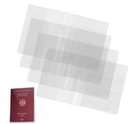 Glanzend Pack of 4 | Passport Covers Transparent, Protective Passport Holders, Clear Plastic PVC Passport Case with 2 Slots, Passports Cover Water & Dust Proof, Anti Scratches