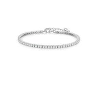 Glanzstücke München Pulsera para mujer 925/- plata de ley | Rodiado, pulsera de tenis, circonita, blanca, facetada, cierre de mosquetón