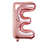 Glanzzeit Globos de oro rosa de 34 pulgadas con letras de la A a la Z, números del 0 al 9, globos de helio para novia, baby shower, boda, cumpleaños, fiesta de graduación, decoración (carta E)