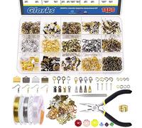 Glarks 1.616 kits de suministros para la fabricación de herramientas de joyería, incluidos alicates, hilos de joyería, colgantes, hallazgos de joyas para la fabricación y reparación de joyas