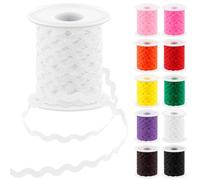 Glarks 1 cinta blanca de 25 m para costura ondulada, para manualidades, boda, vestido de novia, decoración de fiestas, suministros de envoltura de regalos