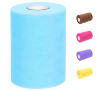 Glarks 1 rollo de tela de tul azul lago claro de 15 cm x 100 yardas, bobina de tela de organza de tul para manualidades, tutú, falda de bebé, decoración de boda, fondo, artesanía, fiesta de