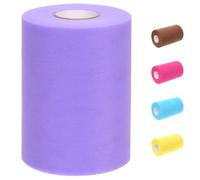 Glarks 1 rollo de tela de tul de 15 cm x 100 yardas de color lila claro, bobina de tela de organza para manualidades, tutú, falda de bebé, decoración de boda, fondo, artesanía, fiesta de cumpleaños,