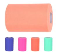 Glarks 1 rollo de tela de tul naranja claro, 15 cm x 91,44 m, carrete de tela de organza para bricolaje, falda tutú, decoración de baby shower, telón de fondo de boda, manualidades, suministros de