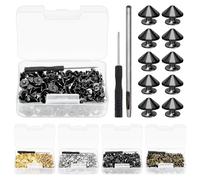 Glarks 100 juegos de picos y tachuelas de 4,7 mm, con herramientas de instalación, accesorios para zapatos de ropa