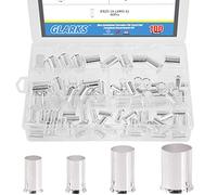 Glarks 100 piezas AWG 4 2 1 2/0 cable de cobre Crimp Conector no aislado virolas Pin Cable End Terminal Surtido Kit