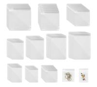 Glarks 100pcs 6/7/8/8.5/9/10/10.5/11/13/15cm ancho cierre de cremallera transparente bolsas de plástico conjunto, 10 tamaños transparentes bolsas de cremallera reciclables de plástico