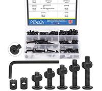 Glarks 120 tornillos hexagonales negros M6 x 15/20/25/30/35 mm, kit surtido de tuercas de barril con llave Allen para cuna, cama de bebé, cunas, muebles