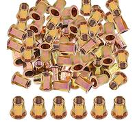 Glarks 120 Uds M10 mitad hexagonal cuerpo brida remache tuercas de acero al carbono chapado en zinc cabeza plana rosca tuerca remachadora conjunto (M10)