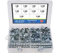 Glarks 120Pcs 10 Tamaños Mini Kit de Abrazaderas de Tubo Flexible Assortment para Diesel Gasolina