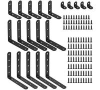 Glarks 130 Uds. 20 mm 50 mm 100 mm 125 mm Negro L Soporte de ángulo recto Soporte de esquina Soporte de junta Cierre con tornillos de montaje para silla de madera, estantería de ventana