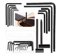 Glarks 13pcs llaves profesionales de guitarra Allen con llaves de caja hexagonal de varilla de bolsillo y llaves de varilla de bolsillo de extremo de bola