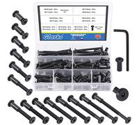 Glarks 141Pcs M6x16 / 20/25 / 30/35 / 40/45 / 50/55 / 60/65 / 70/75 / 80mm Black Hex Drive Socket Cap Tornillos Kit, Tornillos de tuercas para cunas de muebles sumergidos