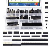 Glarks 147 piezas de 2,54 mm de paso doble/de una sola fila hembra, juego de encabezado largo y corto apilamiento de agujas y 2 x 20 pines rectos y 90 grados curvados para escudo de prototipo Arduino