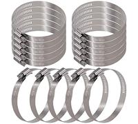 Glarks 15 abrazaderas de manguera de engranaje sin fin ajustables de acero inoxidable 304 de 78-101 mm para abrazadera de línea de combustible para tubería de agua, fontanería, automotriz y mecánico