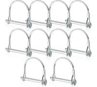 Glarks 15 piezas de 4,5 x 50 mm, 6,3 x 60 mm, 9,5 x 70 mm en forma de D, pasador de enganche de acero al carbono, pasador de enganche de alambre, pin de acoplador, pasador de bloqueo de eje de alambre