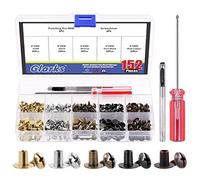 Glarks 150 juegos de 8 x 6 mm cabeza plana Chicago tornillos botones surtido kit 5 colores remaches de cuero tornillo para cuero artesanía ropa zapatos cinturones bolsas