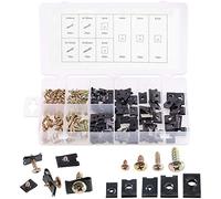 Glarks 170 piezas de clip en U y surtido de tornillos, 5 tamaños de tuerca de clip estilo U con kit de tornillos de montaje para asegurar cables y cables