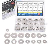 Glarks 175 piezas de acero inoxidable 304, gran surtido de arandelas Penny Fender, juego de tamaños M3, M4, M5, M6, M8, M10, M12