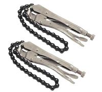 Glarks 2 clips de cadena de bloqueo de 9 pulgadas, con cadena de 20 pulgadas, pinzas de cadena de llave de Sierra de cadena pesada, pinzas de cadena de acero y desencadenadores de liberación rápida