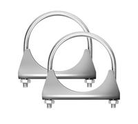 Glarks 2 piezas de abrazaderas de escape de U de acero inoxidable 304 de 70 mm (2-3/4 pulgadas) abrazaderas de escape con diseño de bridón para tubo de escape