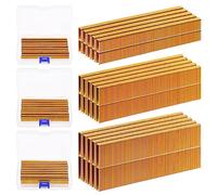 Glarks 2000 grapas de corona estrechas calibre 18, kit surtido galvanizado 3/4 pulgadas para grapadora eléctrica/neumática, mejoras del hogar (dorado)