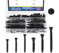 Glarks 220pcs M5 x 35/40/50mm M7 x 40/50/70mm Kit de tornillos negros de confirmación, Tornillo de auto-roscado de accionamiento de enchufe hexagonal de acero al carbono