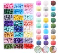Glarks 225 unidades de sellos de cera, incluye cuentas de sello de cera, sello de cera, calentador de cera, cuchara de cera, bolígrafo metálico para cera, sobres vintage y velas para sellado de letras