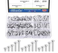 Glarks 260 piezas remaches sólidos de cabeza tipo brasero de aluminio M5x6/10/14/20/25 longitud 6mm 10mm 14mm 20mm 25mm sujetadores de remaches de aluminio alta resistencia a la corrosión para unión y