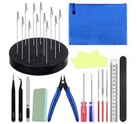 Glarks 27 Piezas Gundam Model Building Tools Hobby Model Tools y 360 Grados Rotación Modelo Pintura Base Soporte Cocodrilo Clips Surtido Kit para Amantes de la fabricación de Modelos y proyectos