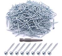 Glarks 280 tornillos de agujero de bolsillo con revestimiento de zinc para madera y chapa (rosca gruesa #8 x 2 pulgadas)