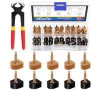 GLARKS 30 pares de puntas de repuesto de zapatos de tacón alto de 5 tamaños, tapas de reparación de talón cuadrado para mujer con kit de alicates de extracción de aguja de 6 pulgadas, puntas de talón