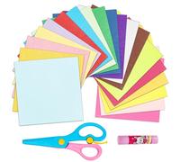 Glarks 300 origami, cuadrado de 8 pulgadas, 20 colores brillantes, los mismos colores en ambos lados, papel plegable fácil para artesanías y arte, fácil de doblar y complicado