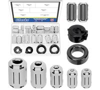 Glarks 32pcs Gris Clip-on Ferrite Ring Core Set Incluye 28pcs 3.5/5/7/9/13MM Clips de Cable de diámetro Interno Clips de Cable de supresor de Ruido RFI emi 2pcs Toroid Cores 2pcs Ferrite Cores
