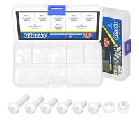 Glarks 360pcs M2 x 4/5/6/8/10/12 mm Nylon Phillips Pan Head Tornillos Tuercas Kit de arandela de nylon blanco Phillips Cruz cabeza redonda Tornillo de máquina
