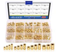 Glarks 370 piezas M2 M3 M4 M5 rosca hembra moleteada de latón roscado insertado kit surtido de tuercas para impresión 3D