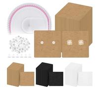 GLARKS 400 tarjetas de aret con 6 agujeros para colgar pendientes, tarjetas de exhibición marrones de 2 pulgadas, soporte para aretes de papel kraft