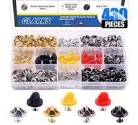 Glarks 430 piezas de 7 tipos de tachuelas de embrague de mariposa, parte trasera de plástico con pines, para solapas, barras de servicio, joyería y manualidades