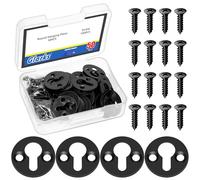 Glarks 50 perchas redondas de 25 mm, soportes de estante negros con tornillo tipo mortaja de metal para colgar marcos de fotos