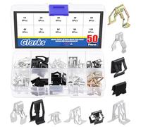 Glarks 50 unidades 10 tamaños Metal Trim Clip Spring Molding Clip Universal Auto Body Fastener Clip Compatible con GTI, Jetta, Passat, Phaeton, VW Audi 4A0-867-276A