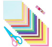 Glarks 500 origami, 6 pulgadas cuadradas, 20 colores brillantes, los mismos colores en ambos lados, papel plegable fácil para artesanías y arte, fácil de doblar y complicado