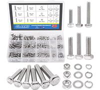 glarks 510 planas Piezas de bloqueo Tornillos Tornillos de acero inoxidable hexagonal Tuercas y Arandelas de Junta Surtido Kit